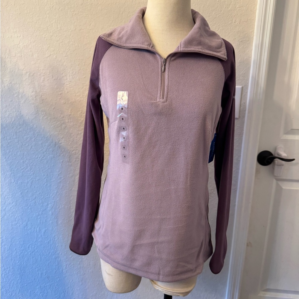 Columbia Women's Purple Quarter-Zip light weight sweatshirt NWT Medium 18” PTP